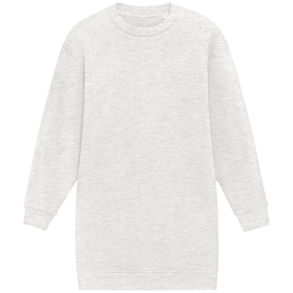 Robe a col rond oversized femme face Cream Heather Grey