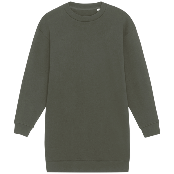 Robe a col rond oversized femme face Khaki