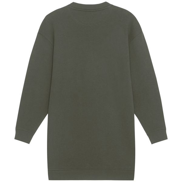 Robe a col rond oversized femme dos Khaki