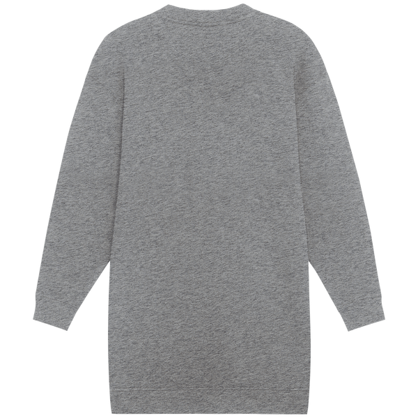 Robe a col rond oversized femme dos Mid Heather Grey