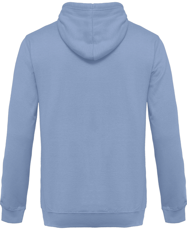 Sweat zippe a capuche unisexe dos Sky Blue