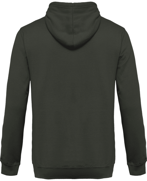 Sweat zippe a capuche unisexe dos Dark Khaki