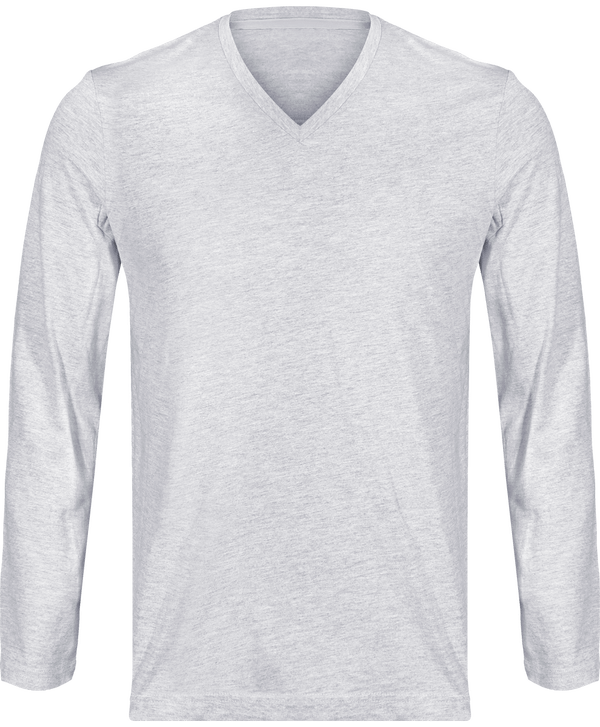 Men's Long Sleeve V-Neck T-Shirt Ash Heather