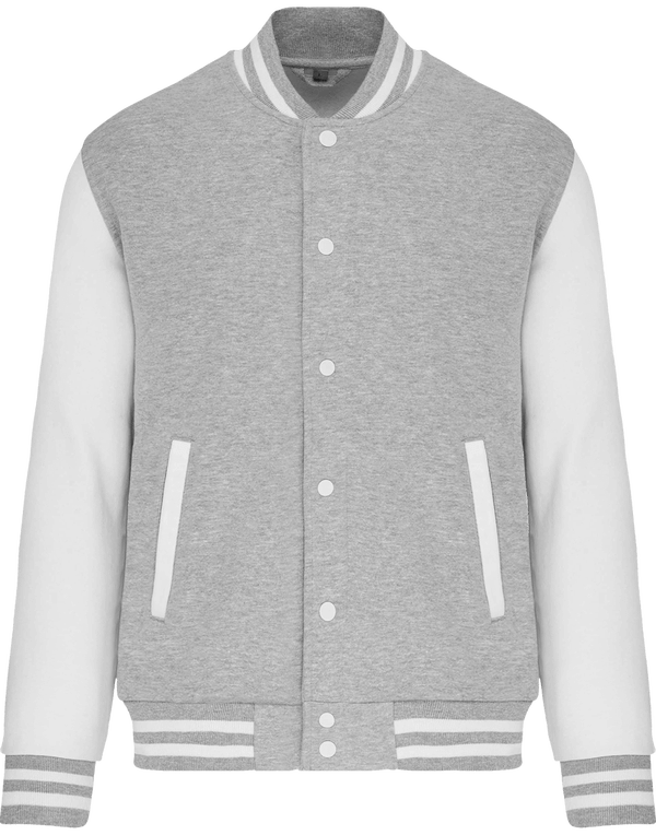 Sweat teddy mixte bicolore face Oxford Grey / White