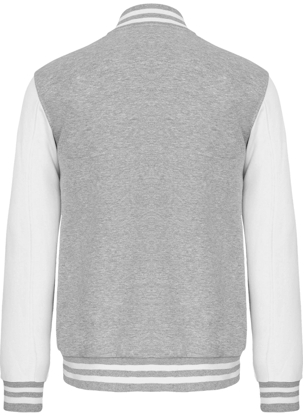 Sweat teddy mixte bicolore dos Oxford Grey / White
