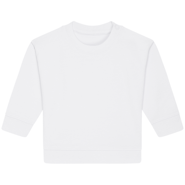 Sweat shirt a col rond bebe baby changer face White