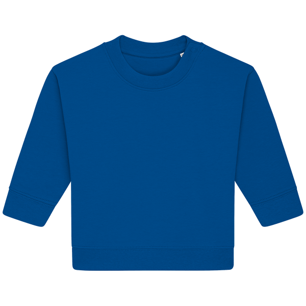 Sweat shirt a col rond bebe baby changer face Majorelle Blue