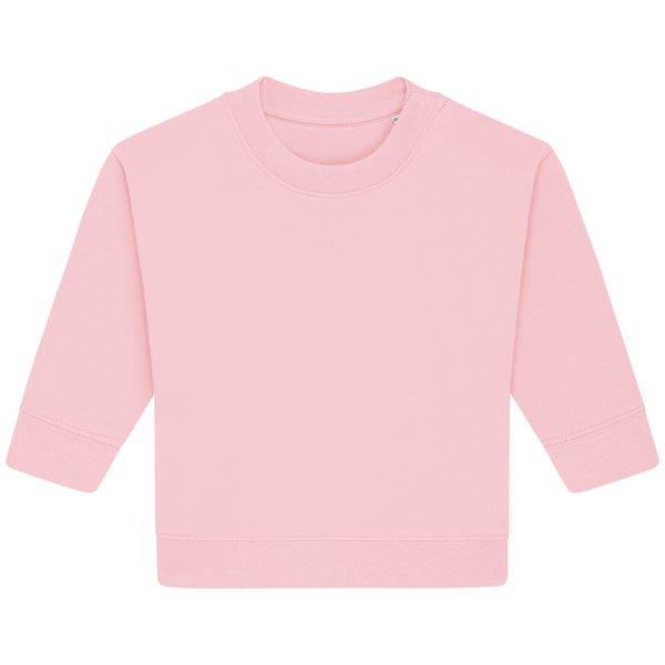 Sweat shirt a col rond bebe baby changer face Cotton Pink