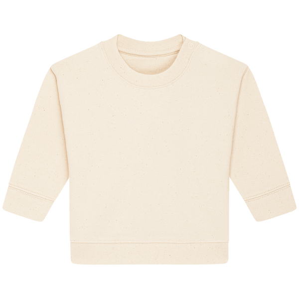 Sweat shirt a col rond bebe baby changer face Natural Raw