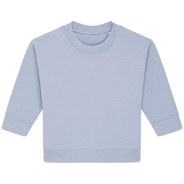 Sweat shirt a col rond bebe baby changer face Serene Blue