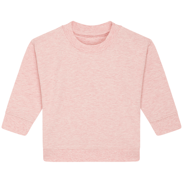 Sweat shirt a col rond bebe baby changer face Cream Heather Pink