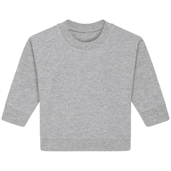 Sweat shirt a col rond bebe baby changer face Heather Grey