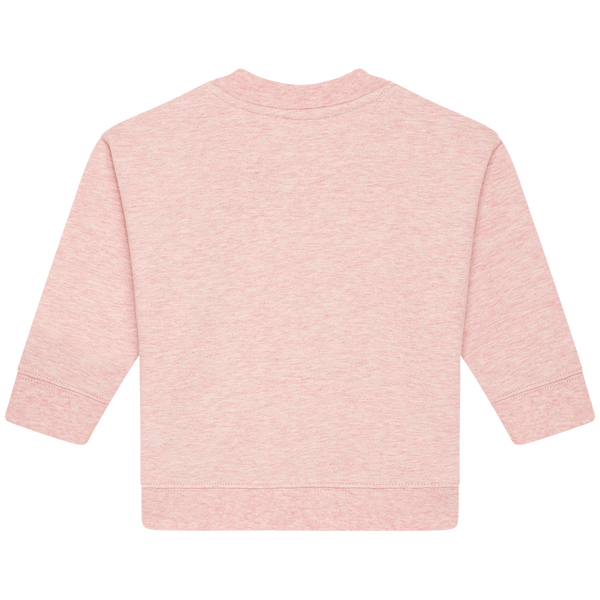 Sweat shirt a col rond bebe baby changer dos Cream Heather Pink