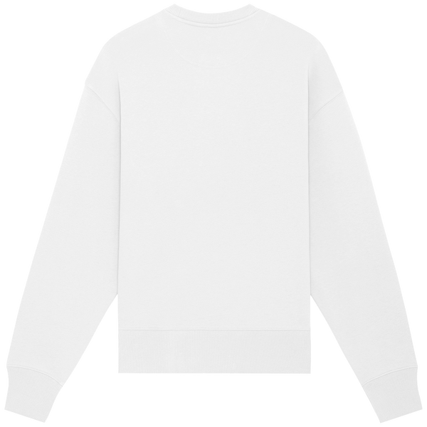 Sweat shirt col rond unisexe decontracte radder dos White