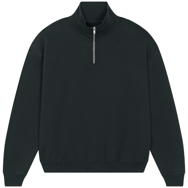 Sweatshirt zip 1 quart unisexe coupe boxy miller dry face Black