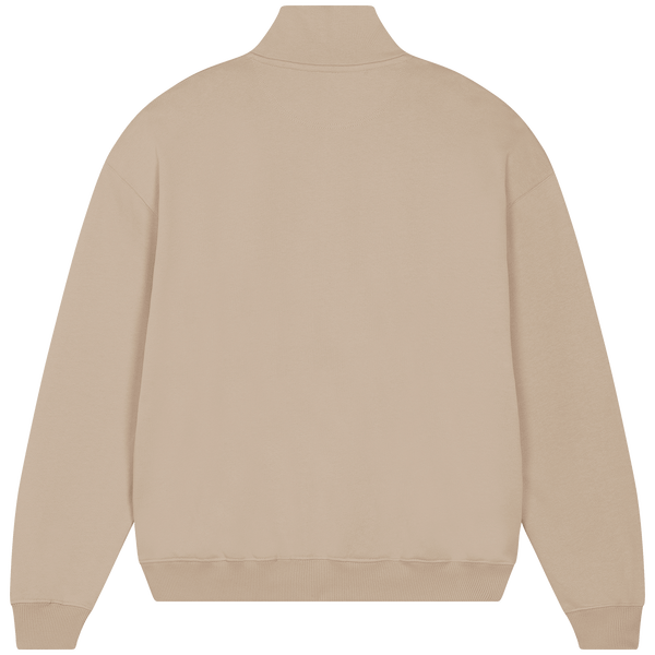 Sweatshirt zip 1 quart unisexe coupe boxy miller dry dos Desert Dust