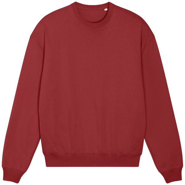 Sweat shirt col rond unisexe boxy ledger dry face Red Earth