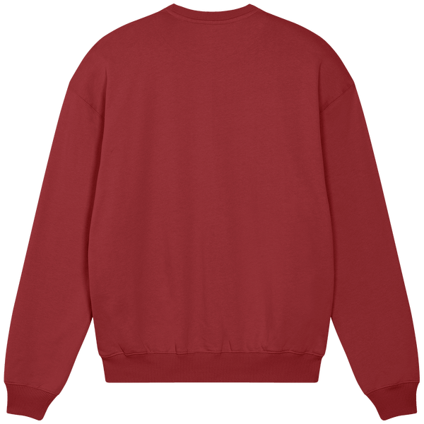 Sweat shirt col rond unisexe boxy ledger dry dos Red Earth