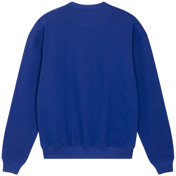 Sweat shirt col rond unisexe boxy ledger dry dos Worker Blue