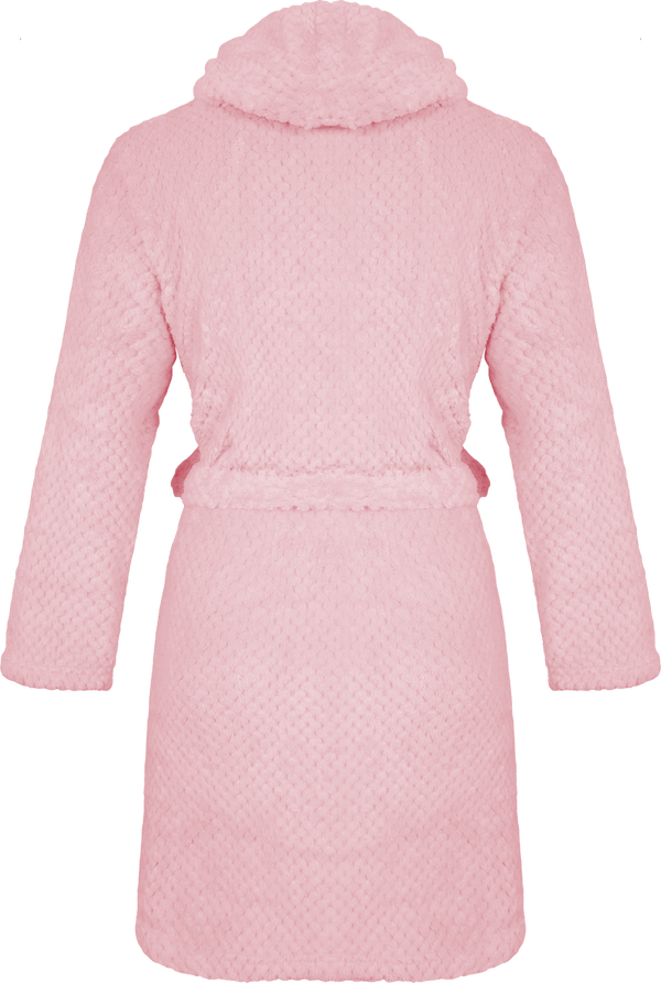 Peignoir femme soft coral fleece dos Old pink