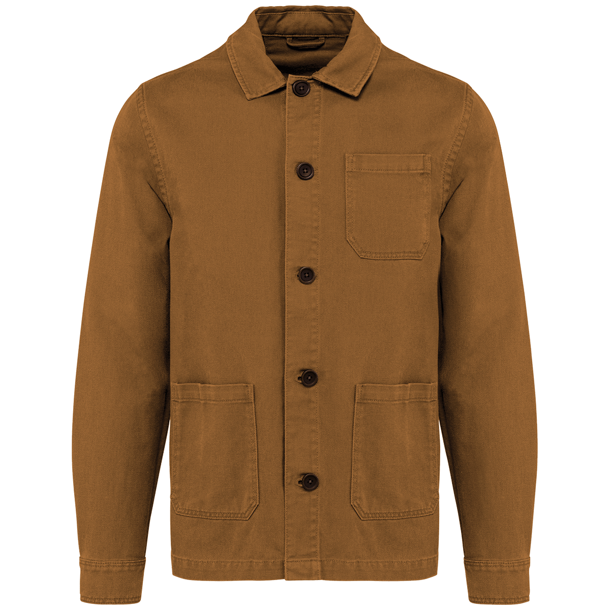 Veste Style Atelier Délavée Homme À Personnaliser En Broderie Washed Brown Sugar