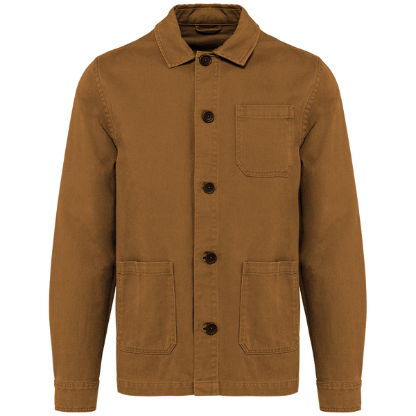 Veste Style Atelier Délavée Homme À Personnaliser En Broderie Washed Brown Sugar