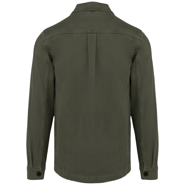 Veste style atelier delavee homme dos Washed Organic Khaki