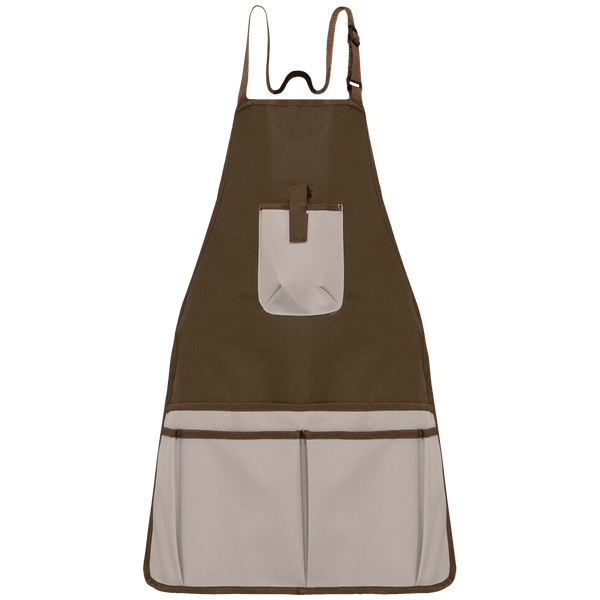 Tablier De Jardinier Écoresponsable Unisexe À Personnaliser En Broderie Et Flex. Chocolate / Beige