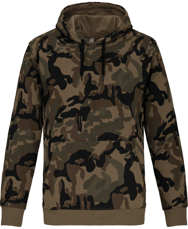 Sweat Shirt À Capuche Personnalise Olive Camouflage