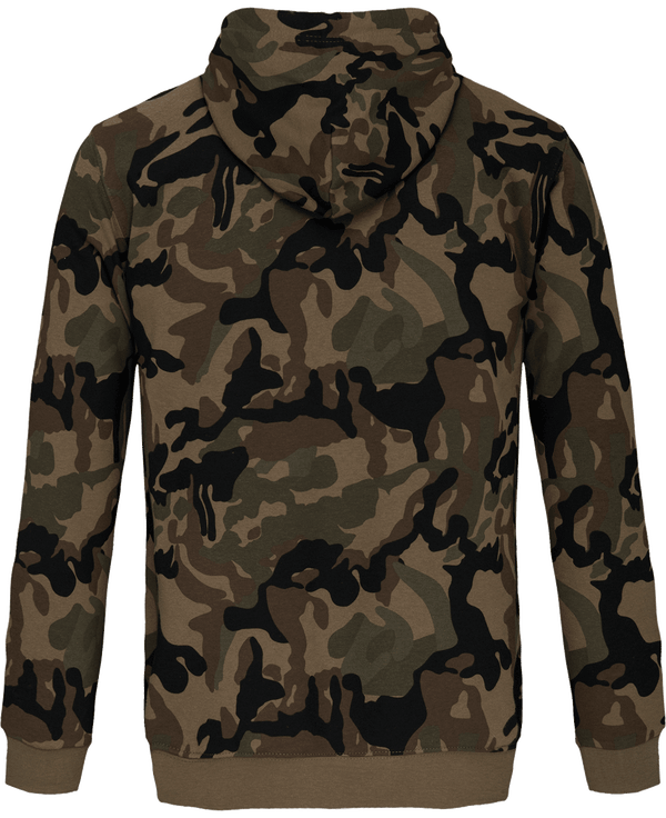 Sweat shirt a capuche homme dos Olive Camouflage