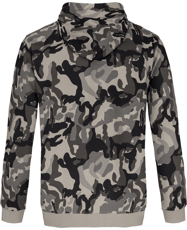 Sweat shirt a capuche homme dos Grey Camouflage