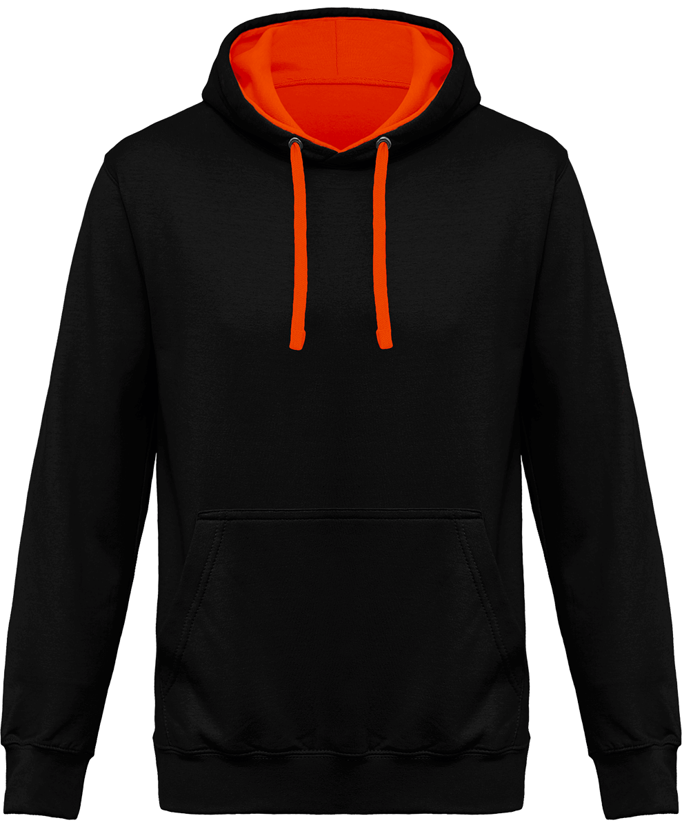 Bicolore Hooded Sweatshirt Black / Orange
