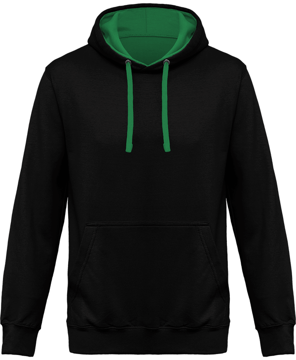 Two-Tone Hoodie Black / Light Kelly Green