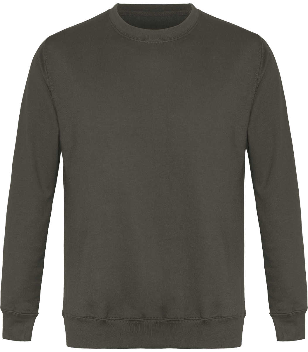 Sweat Col Rond Unisexe Green Olive