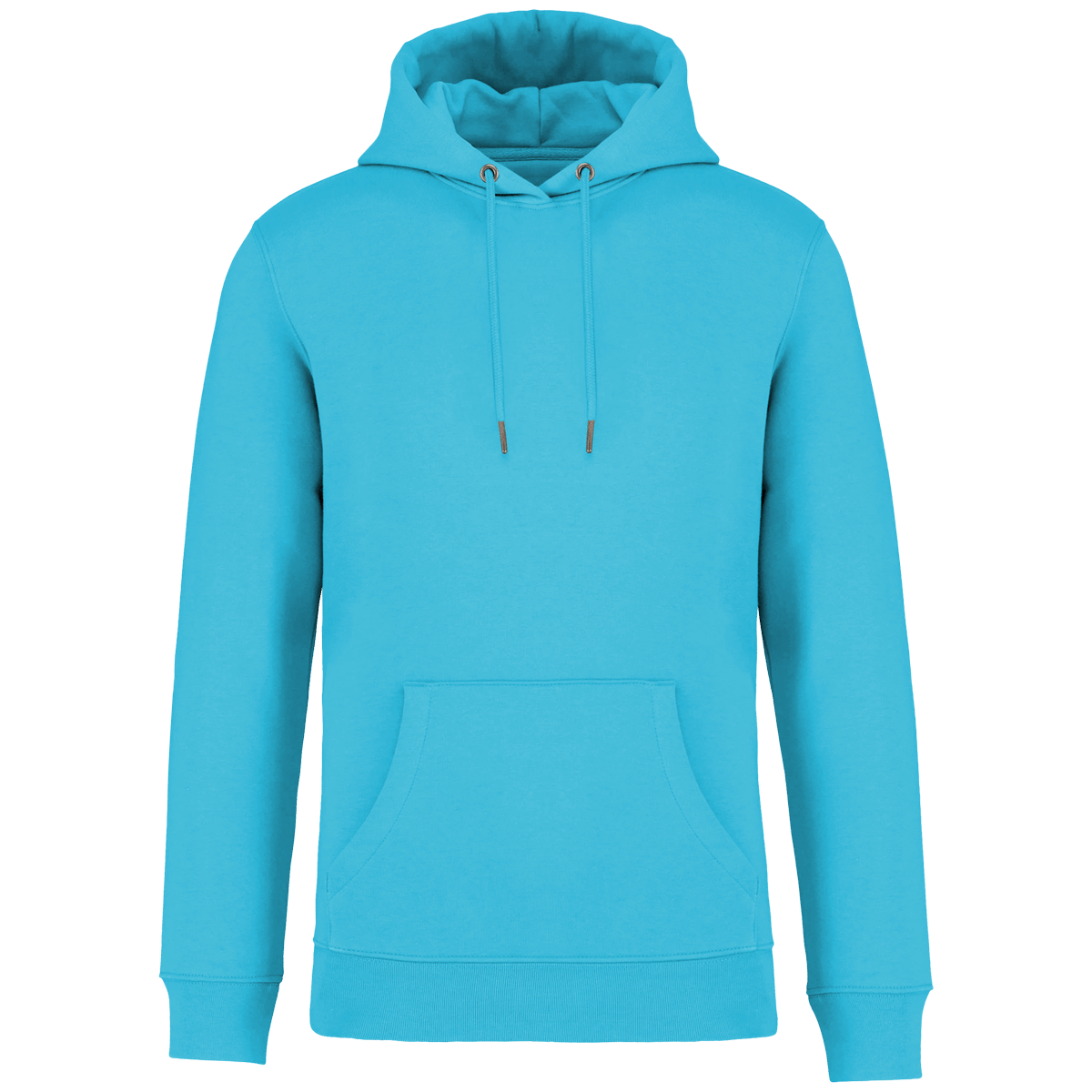 Sweat-Shirt Capuche Unisexe Bio | Coton Biologique Et Polyester Recyclé | Impression Et Broderie Light Turquoise