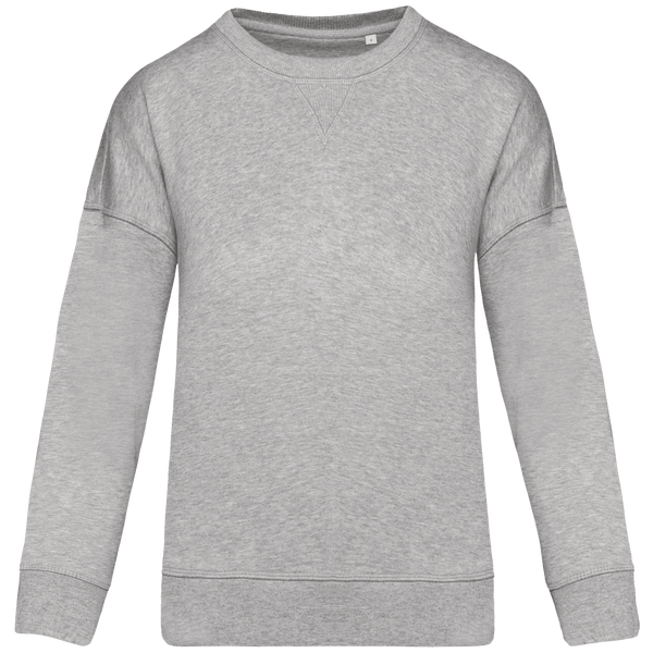 Bio-Lose Passform-Sweatshirt Damen Mit Oversize-Schnitt Und Fallenden Ärmeln Moon Grey Heather