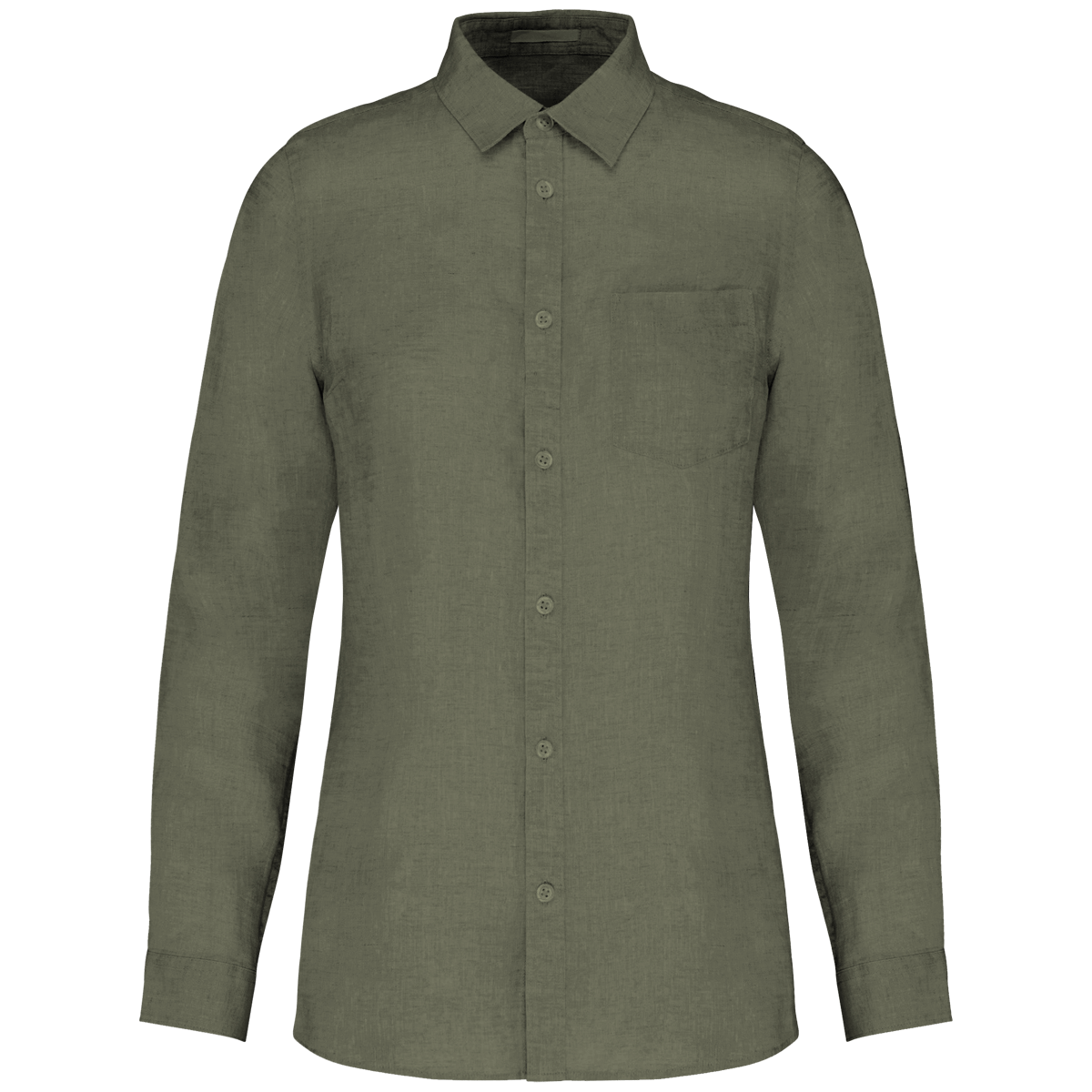 Chemise En Lin Femme | 100%lin | Broderie Et Flocage Organic Khaki