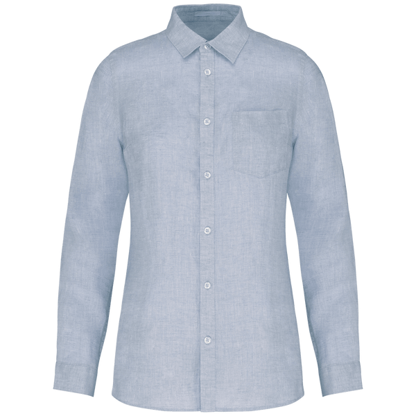 Chemise en lin femme face Linen Blue