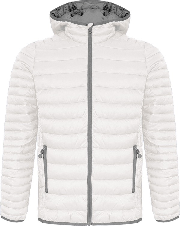 Personalisierbare Herren-Kapuzen-Daunenjacke White