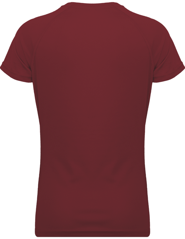 T shirt sport femme dos Wine