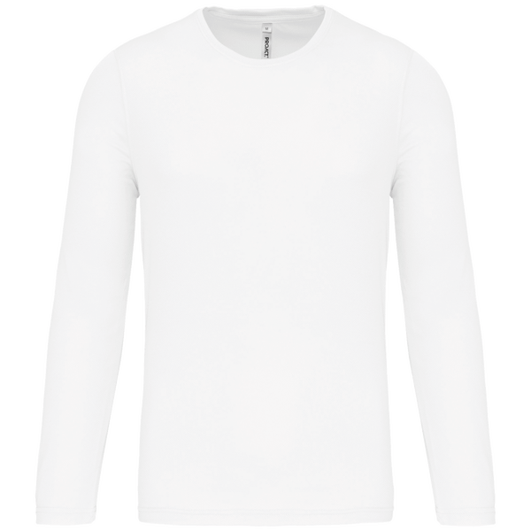 T shirt sport manches longues homme face White