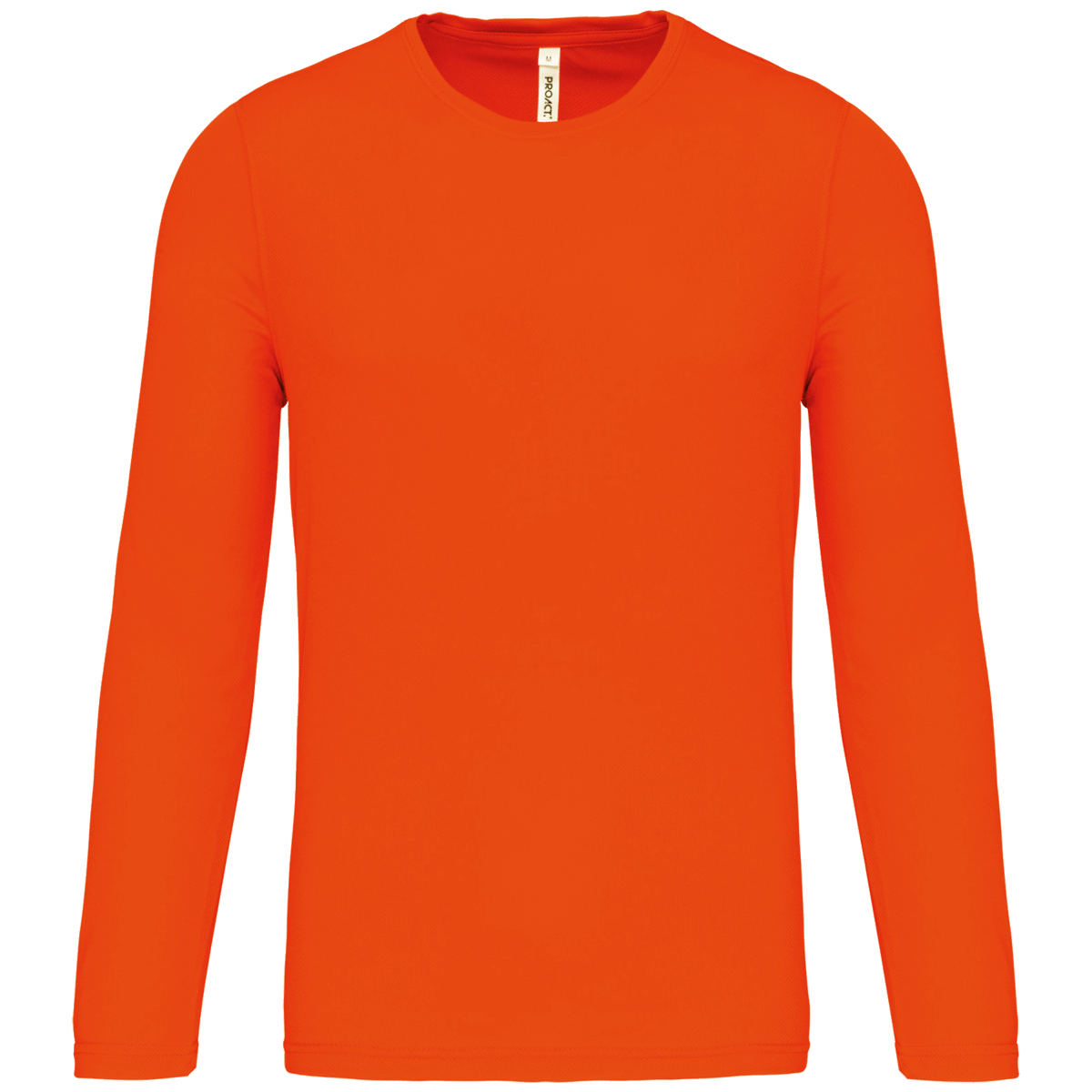 Men's Long Sleeve Sports T-Shirt Fluorescent Orange