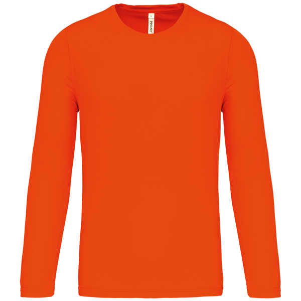 T-Shirt Sport Homme Manches Longues  Fluorescent Orange