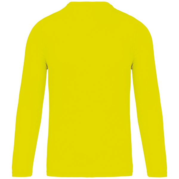 T shirt sport manches longues homme dos Fluorescent Yellow