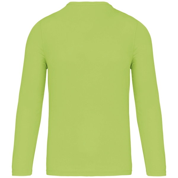 T shirt sport manches longues homme dos Lime