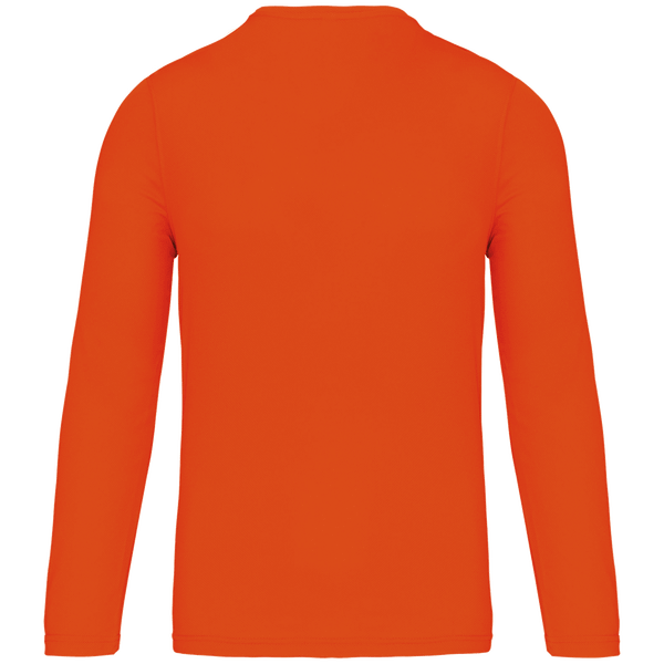 T shirt sport manches longues homme dos Fluorescent Orange
