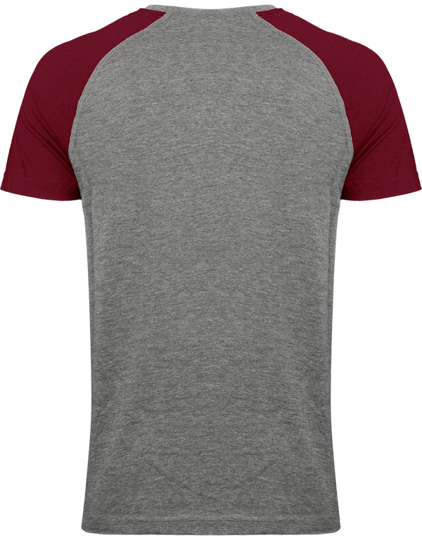 Tee shirt triblend bicolore sport adulte dos Grey Heather / Wine Heather