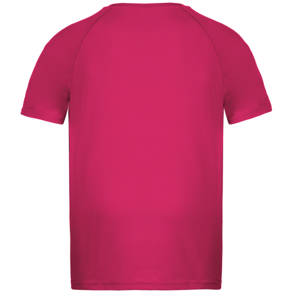T shirt sport enfant dos Fuchsia
