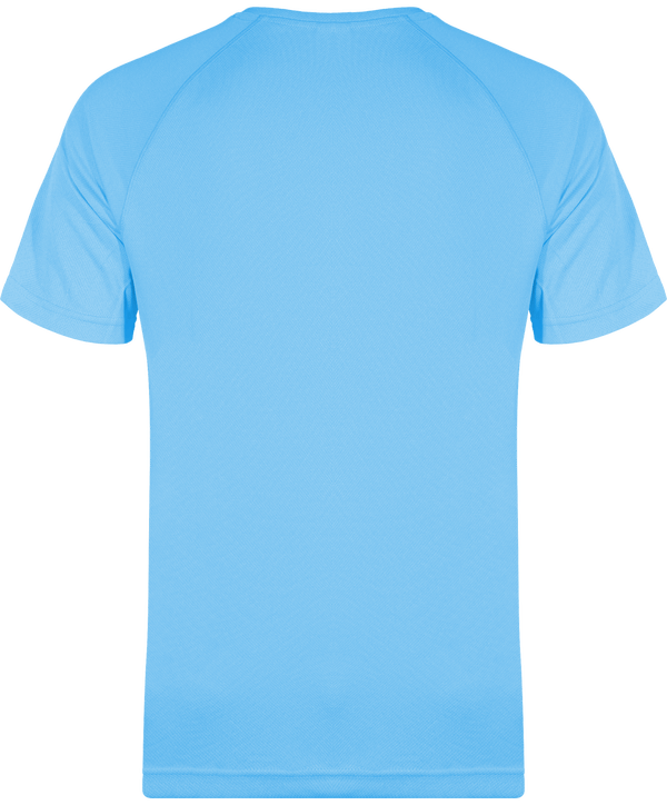 Tee shirt sport manches courtes col v homme dos Sky Blue