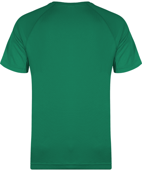 Tee shirt sport manches courtes col v homme dos Kelly Green